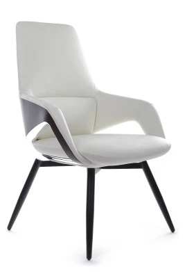 Конференц-кресло Riva Design Аура-СТ / Aura-ST FK005-C белая кожа