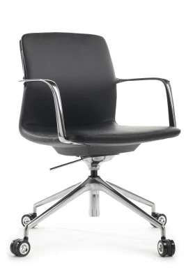 Кресло для персонала Riva Design Плаза-М / Plaza-M FK004-B12 черная кожа