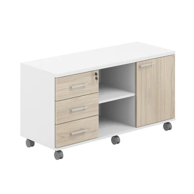 Тумба сервисная мобильная 1200х462х637 с замком/ AG.291.WH.WH.AR/ корпус: белый, топ-дно: белый, фасады:ак.равелло