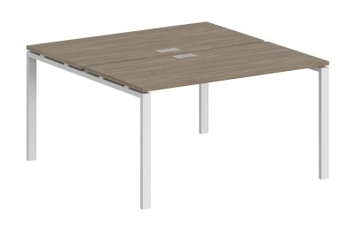 Рабочая станция 1600х1638х750 / профиль: 60х30 белый, столешницы дуб темный